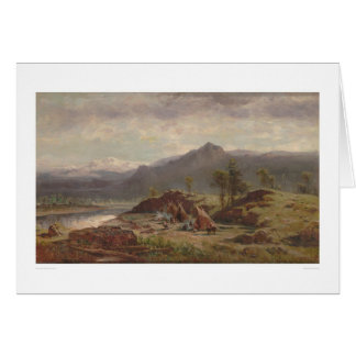 Cartão Cena ocidental com acampamento indiano (1275)