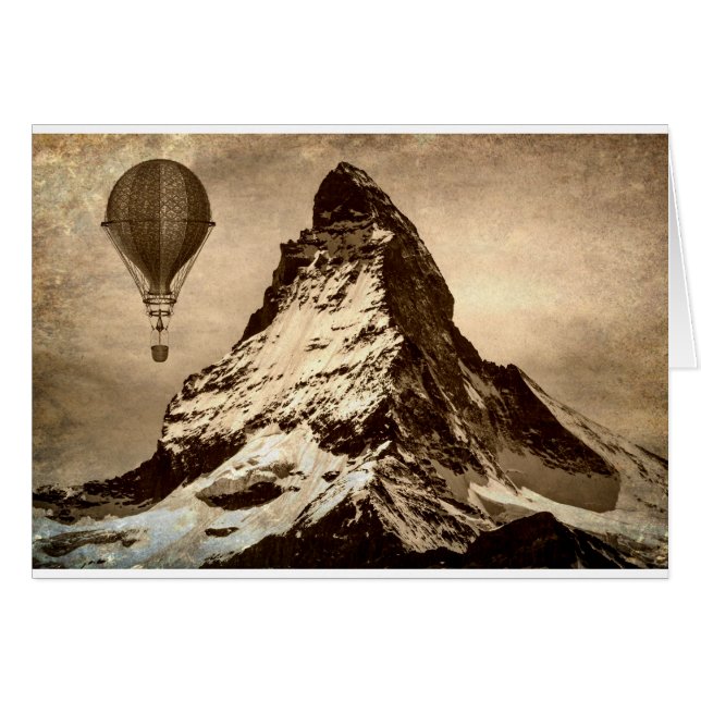 Cartão Cena Steampunk do Matterhorn (Frente Horizontal)