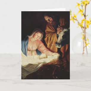 Cartão Cena Tradicional de Natal Religioso