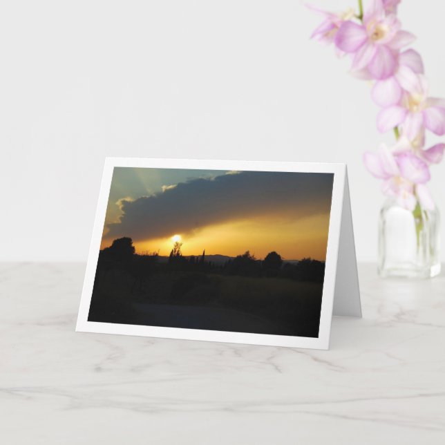 Cartão Cenário do Pôr do Sol Espanhol (Orquídea)