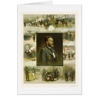 Cartão Cenas da carreira de Grant por L. Prang & Empresa