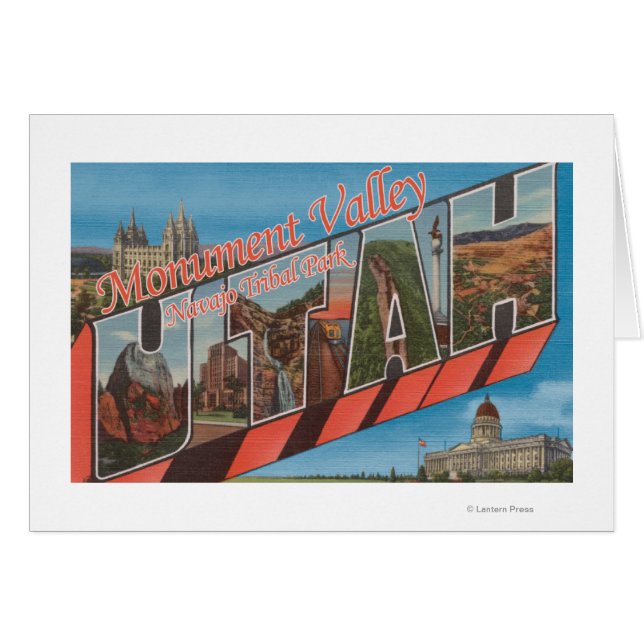 Cartão Cenas em Larga Letra - Vale Monumento, UT (Frente Horizontal)