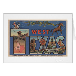 Cartão Cenas (ocidentais) da letra de Texas grandes