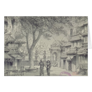 Cartão Cenografia para o ato II da ópera 'Lakme
