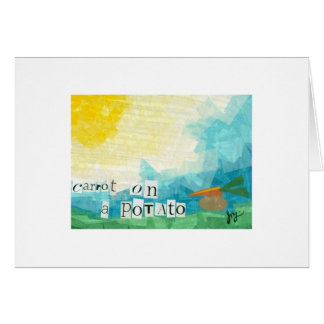 Cartão Cenoura em uma batata