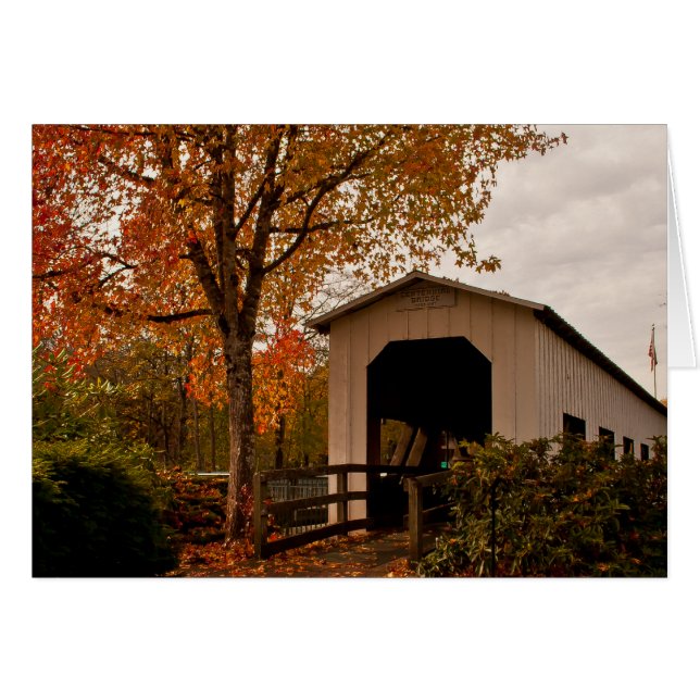 Cartão Centennial Covered Bridge, Oregon (Frente Horizontal)