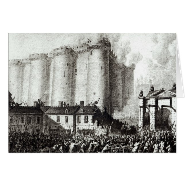 Cartão Cerco do Bastille, o 14 de julho de 1789 (Frente Horizontal)