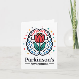 Cartão Cérebro de Sensibilização do Parkinson e Tulipa _1