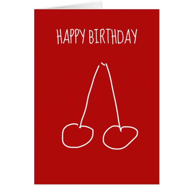 Cartão Cereja simples e minimalista (Frente)