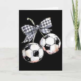 Cartão Cerejas Futebol Xadrez Coquette Dia de Jogo