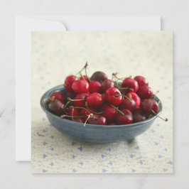 Cartão Cerejas numa tigela azul