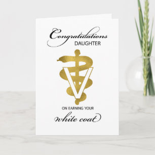 Cartão Cerimônia de Casaco de White Veterinary, Filha