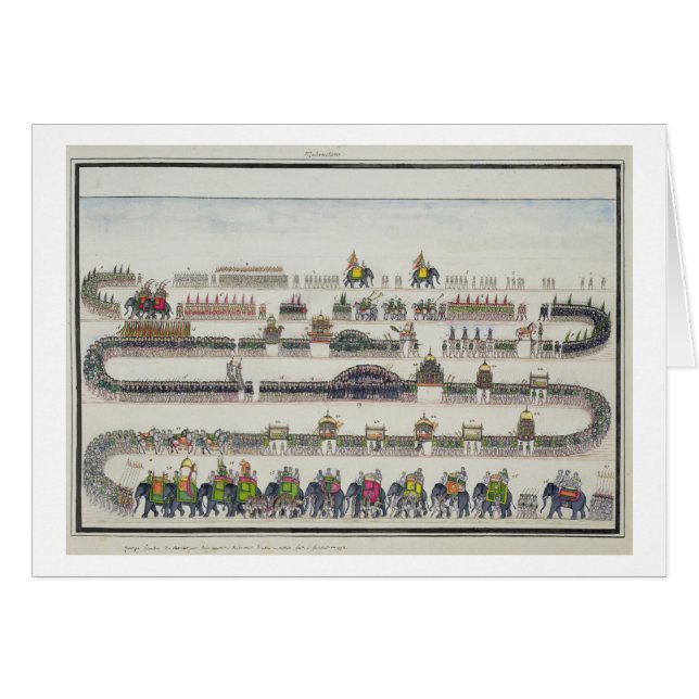 Cartão Cerimónia de Muharram, Faizabad, 1772 'do Gentil (Frente Horizontal)