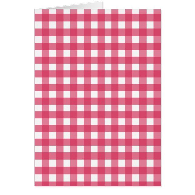 Cartão Cerise Gingham (Frente)