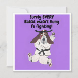 Cartão Certamente NEMHUM Basset estava Lutando Kung Fu!