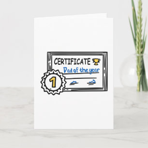 Cartão certificado de Pai do Ano prêmio do dia dos pais