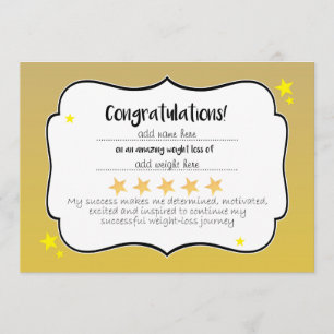 Cartão Certificado de Prêmio Estrela Dourada do Clube de 