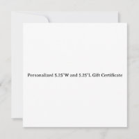 Certificado de presente personalizado 5,25″W e 5,2