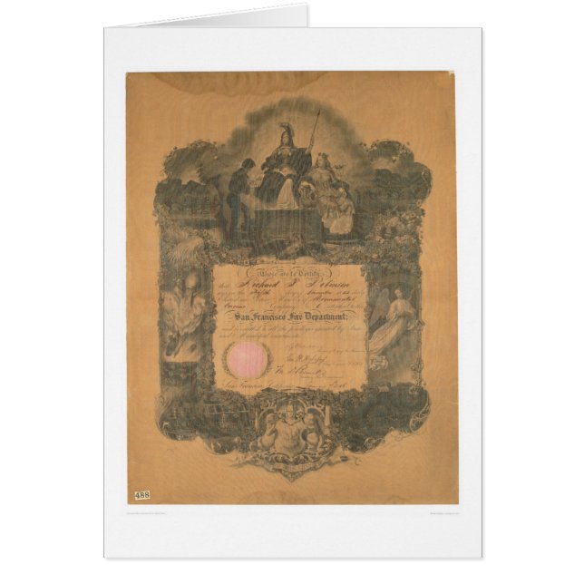 Cartão Certificado do departamento dos bombeiros de San (Frente)