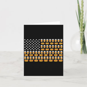 Cartão Cerveja Bandeira Americana Patriótica Bebendo 4 De