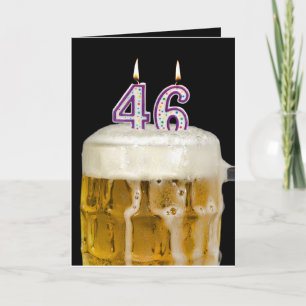 Cartão Cerveja de aniversário de 46 anos em preto
