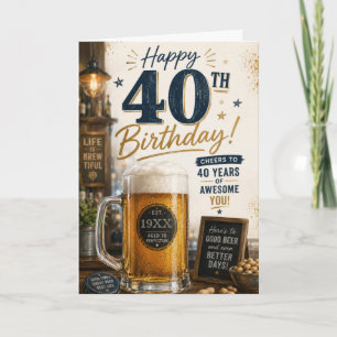 Cartão Cerveja de Aniversário do 40º Homem