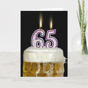 Cartão Cerveja de aniversário do 65.o