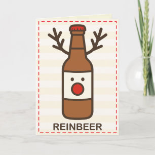 Cartão Cerveja Divertida de Natal