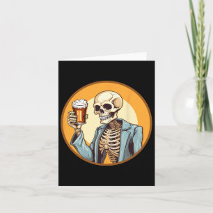 Cartão Cerveja do Bebendo Skeleton Halloween