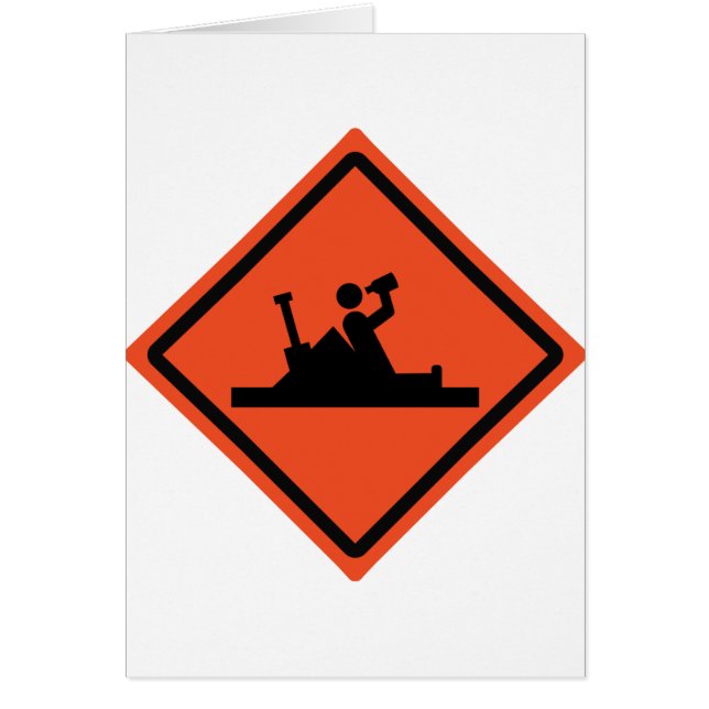 Cartão cerveja engraçada do roadwork adiante (Frente)