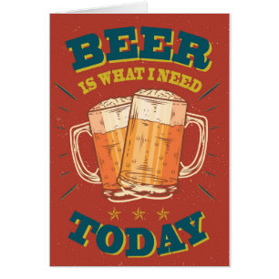Cartão Cerveja hoje, poster vintage