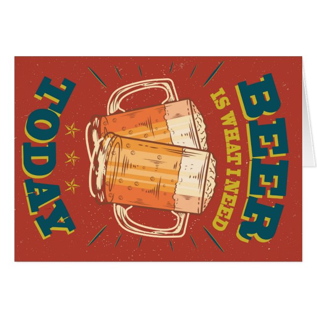 Cartão Cerveja hoje, vintage (Frente Horizontal)