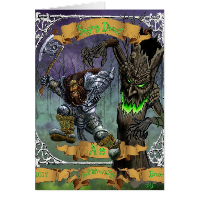 Cartão Cerveja inglesa Raging do anão (Frente)
