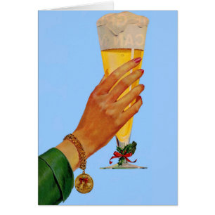 Cartão cerveja para o Natal
