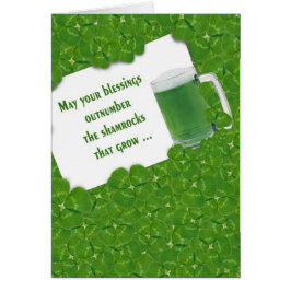 Cartão Cerveja Verde Irlandesa Em Shamrocks