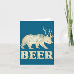 Cartão Cerveja Vintage Bear Deer