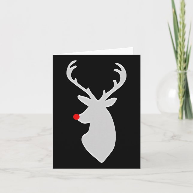 Cartão Cervo Hip Com Nariz De Rudolph Presente De Natal  (Frente)