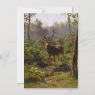 Cartão Cervo (Macho) nos Bosques (por Rosa Bonheur)