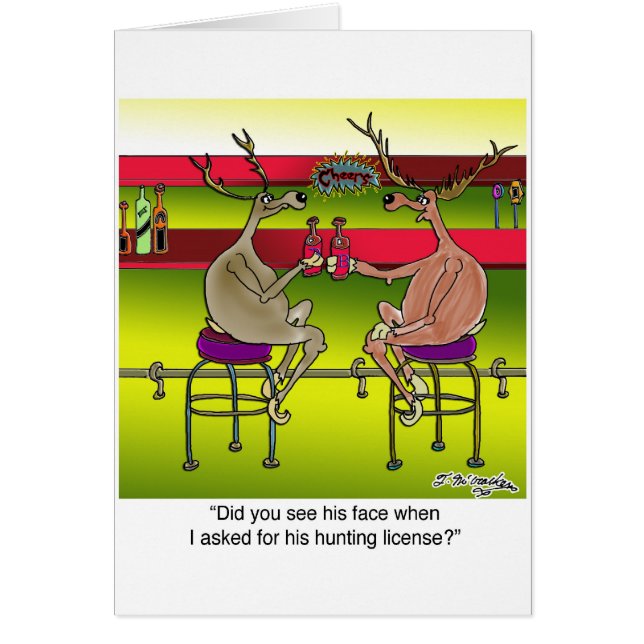 Cartão Cervos que pedem uma licença de caça (Frente)