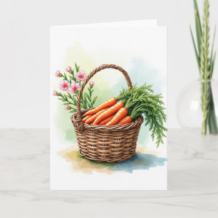 Cartão Cesta de Flor de Colheita Carta