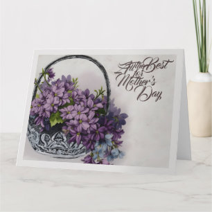 Cartão Cesta de Flores Vintage – Flora do Dia das Mães