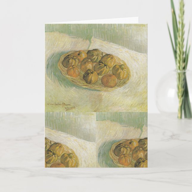 Cartão Cesta de Maçãs de Van Gogh - Natureza-Morta Clássi (Frente)