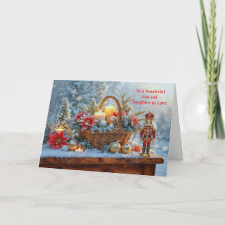 Cartão Cesta de Natal Bonita para Filho e Nora