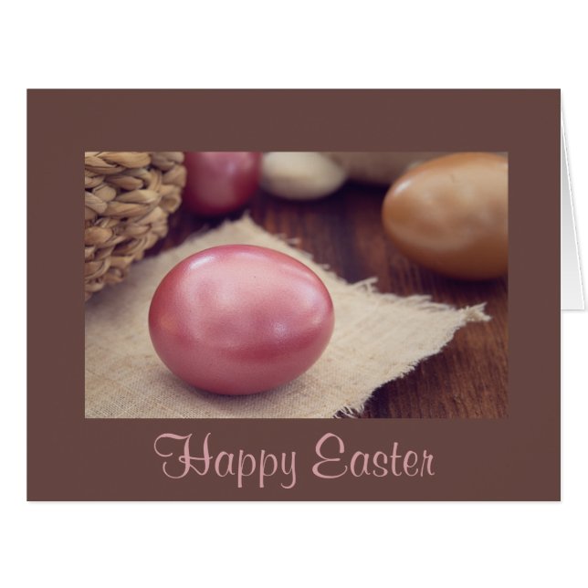 Cartão Cesto de Ovos de felz pascoa (Frente horizontal)