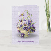 cesto de pansy no ilhó para o aniversário da vovó