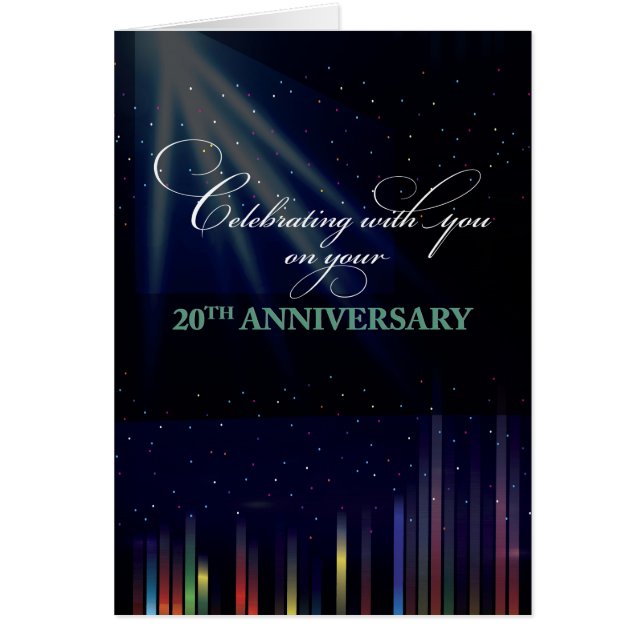 Cartão Céu de Aniversário do Funcionário do 20, Parabéns  (Frente)