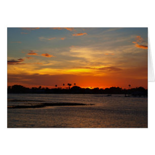 Cartão Céu de cristal azul e alaranjado