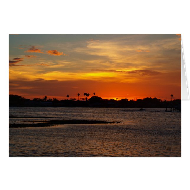 Cartão Céu de cristal azul e alaranjado (Frente Horizontal)