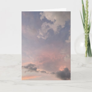 Cartão Céu de Pôr do Sol Pastel Nuvens Rosa Suave Estétic