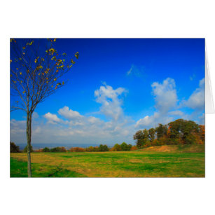 Cartão [Céu do outono] queda azul das nuvens - algum
